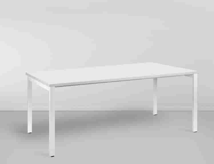 Mesa Eucalipto Retangular Pe Externo - Branco/ Branco L:1,4 P:0,8